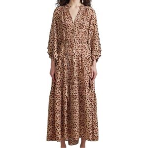Apiece Apart Trinidad Silk Maxi Dress in Night Garden Cream Size S